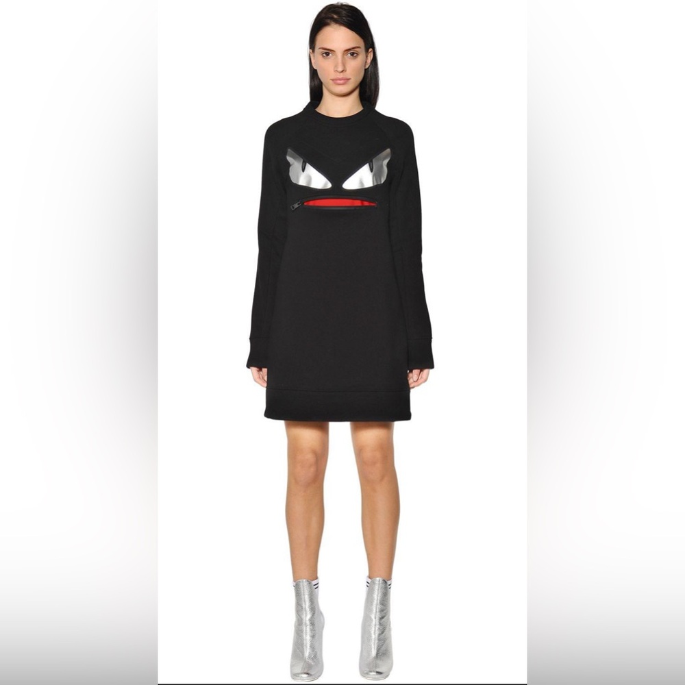 BNWT Fendi Peekaboo Monster Black Sweater Dress, sz IT42 (fits like US4/6) - Picture 1 of 10